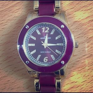 Ann Klein watch. Color wine/gold. Nice condition.